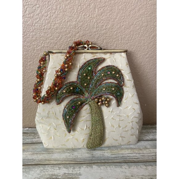 Mary Frances Handbags - Mary Frances Vintage Palm Tree Beaded Handbag – Rare Tropical Accessory